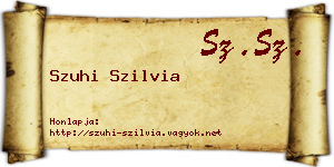 Szuhi Szilvia névjegykártya